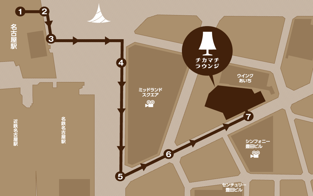 名駅地上からのアクセスマップ